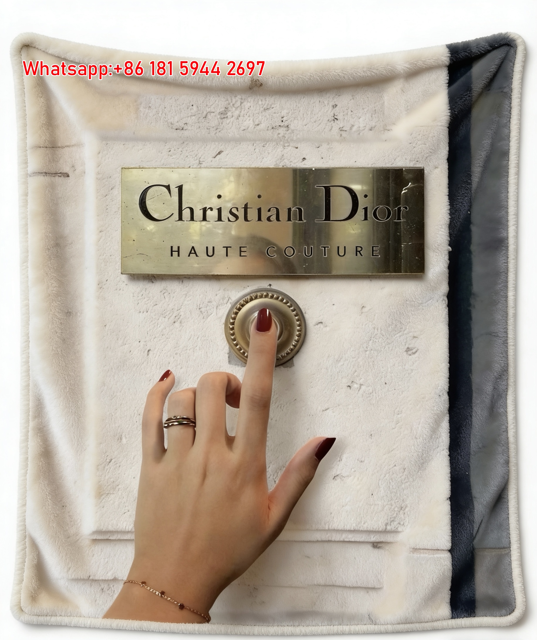 Christian Dior Haute Couture Flannel Throw Blanket D149